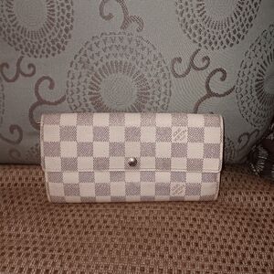 Louis Vuitton damier azure sara long bifold wallet
